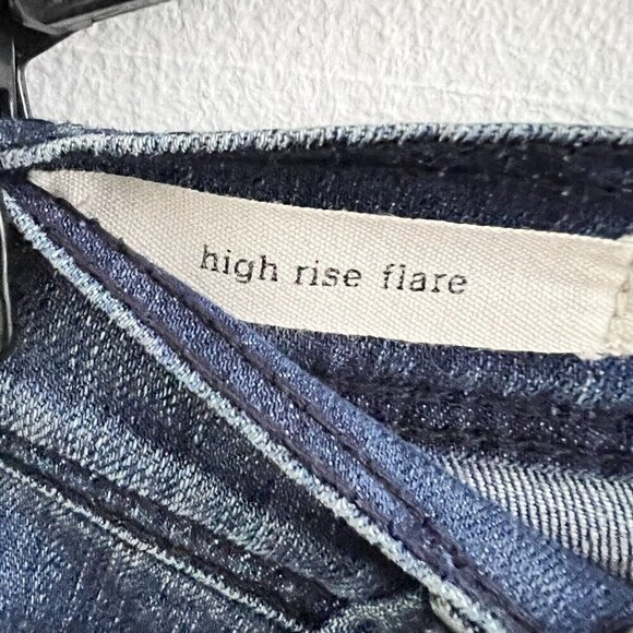 Antropologie SILENCE + NOISE Hi Rise Flare Jeans Womens Size 27 Blue Wash Denim - Picture 9 of 11